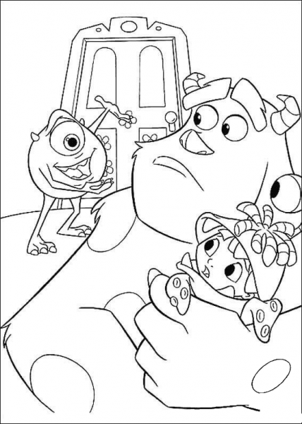 Mike shows the way out coloring page image