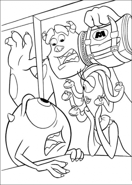 Mike, Sulley And Celia Mae coloring page image