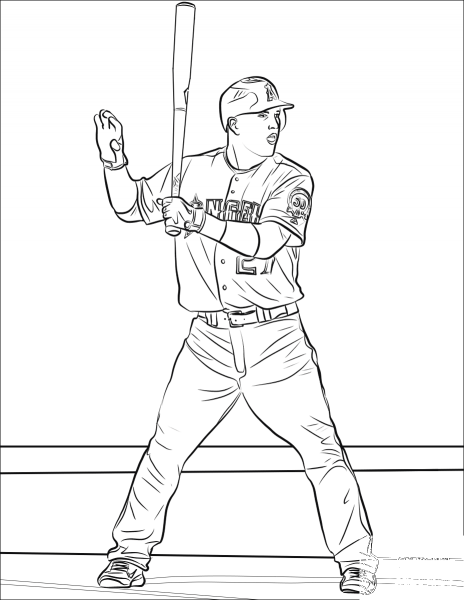 Mike Trout coloring page image