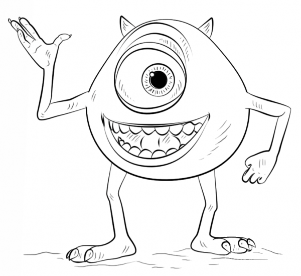 Mike Wazowski coloring page image