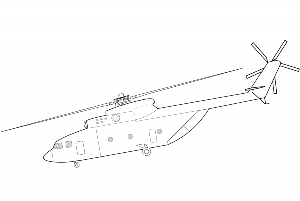 Mil Mi-26 Helicopter coloring page image