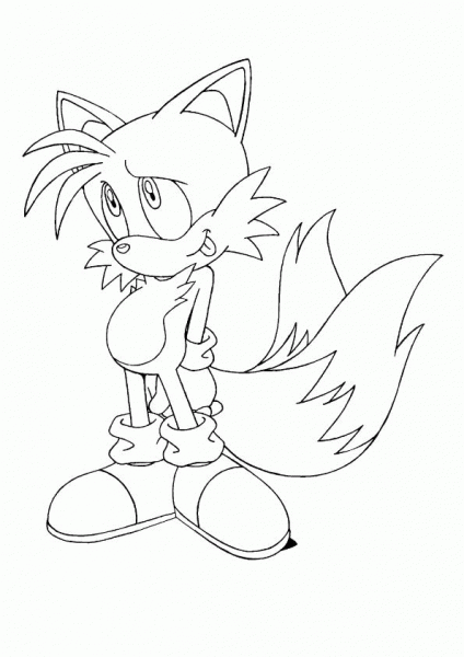 Miles Tails Prower coloring page image