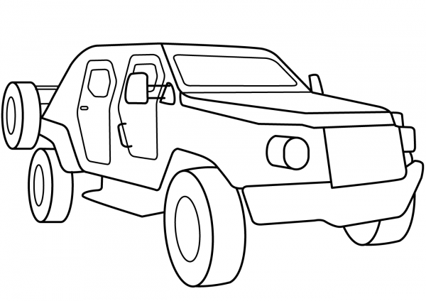 Military Armored Scout Car coloring page image