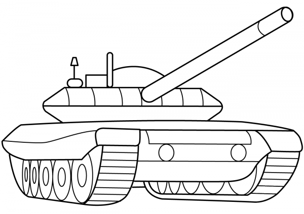 Military Armored Tank coloring page image