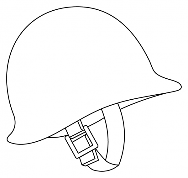 Military Helmet Emoji coloring page image