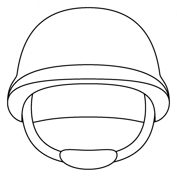 Military Helmet Emoji coloring page image