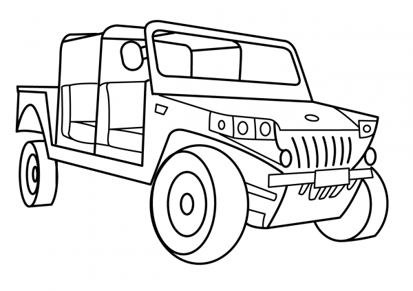Military Light Utility Vehicle coloring page image