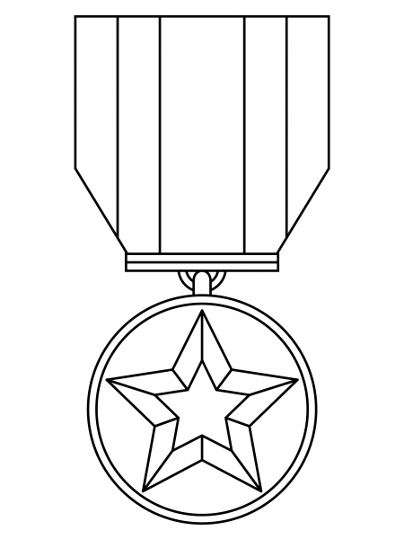 Military Medal coloring page image