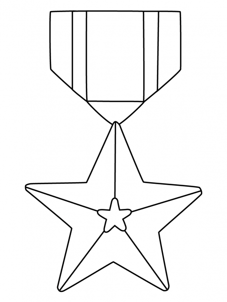 Military Medal Emoji coloring page image