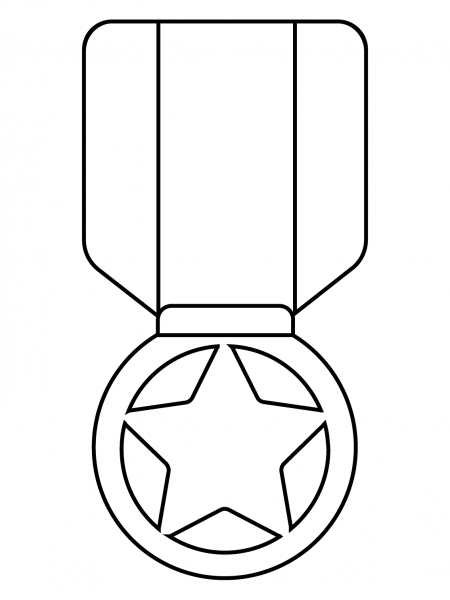 Military Medal Emoji coloring page image