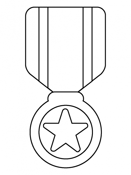 Military Medal Emoji coloring page image