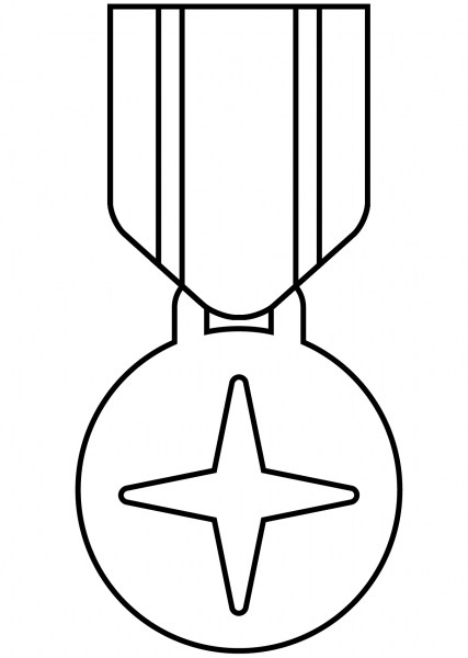 Military Medal Emoji coloring page image