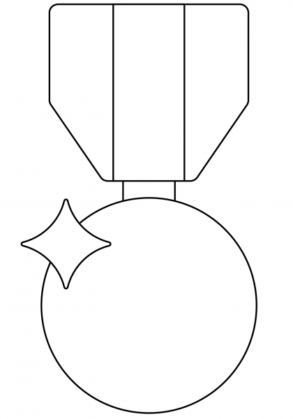 Military Medal Emoji coloring page image