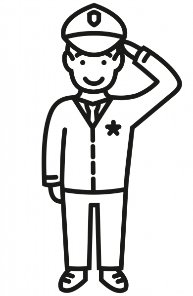 Military Salute coloring page image