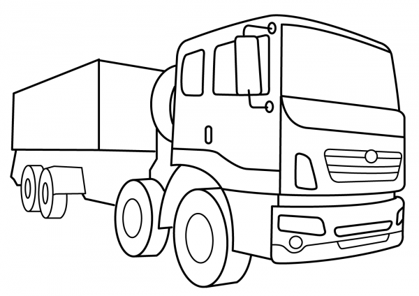 Military Supply Vehicle coloring page image