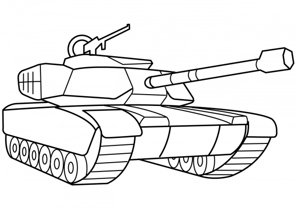 Military Tank coloring page image