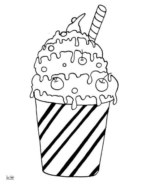 Milk Cocktail coloring page image