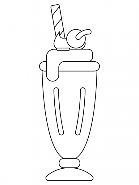 Milkshake coloring page image