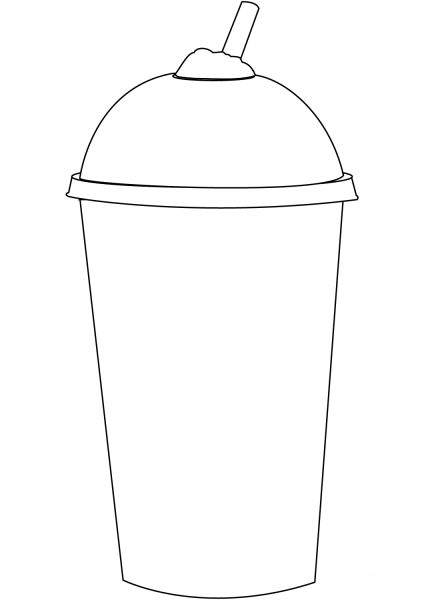 Milkshake coloring page image