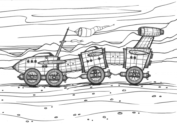 Millipede Vehicle coloring page image