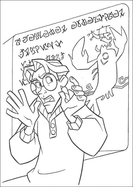Milo And The Ancient Text  coloring page image