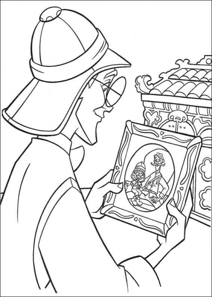Milo is looking at the photo coloring page image