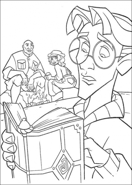 Milo Reads The Book  coloring page image