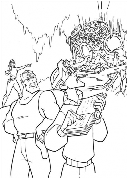 Milo solving a mystery coloring page image