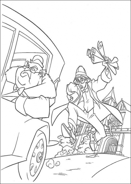 Milo Trying To Catch The Car  coloring page image