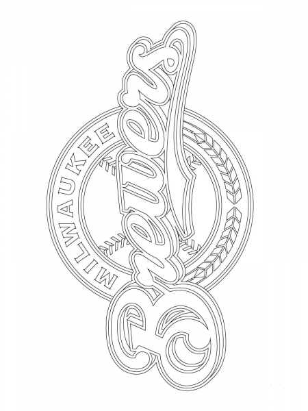 Milwaukee Brewers Logo  coloring page image