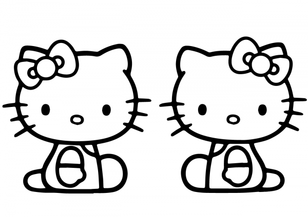Mimmy and Kitty coloring page image