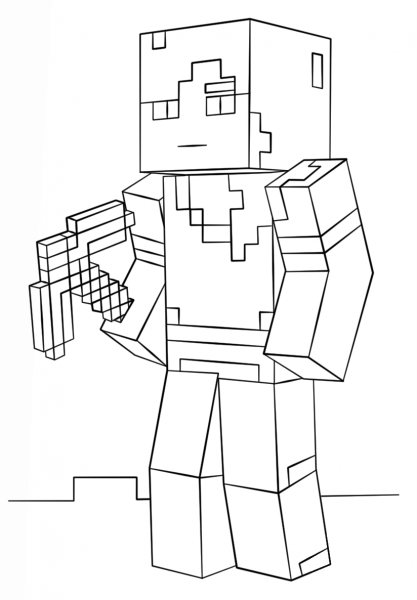 Minecraft Alex coloring page image