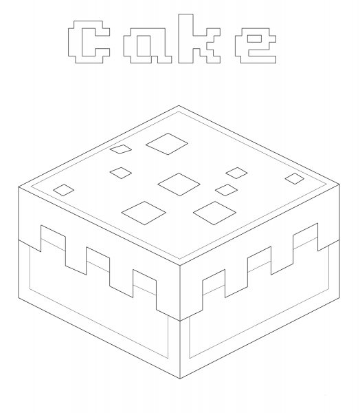 Minecraft Cake coloring page - ColouringPages