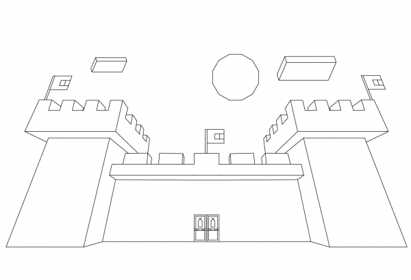Minecraft Castle coloring page image