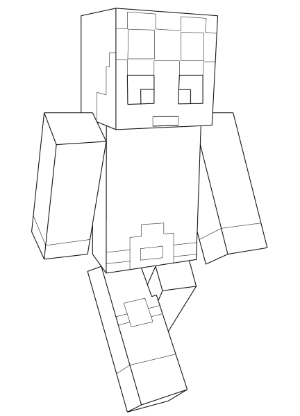 Minecraft Dantdm coloring page image