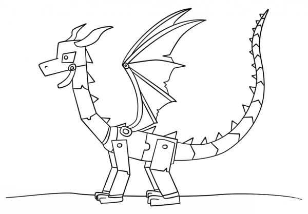 Minecraft Ender Dragon coloring page image