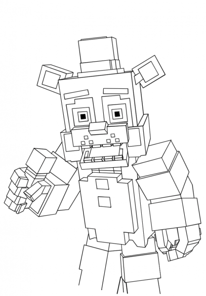 Minecraft Freddy coloring page image