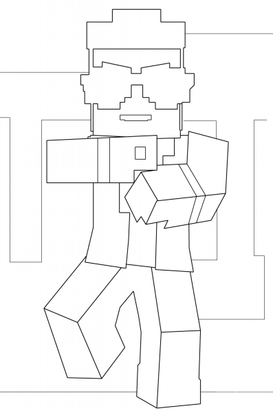 Minecraft Gangnam Style coloring page image