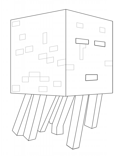 Minecraft Ghast coloring page image