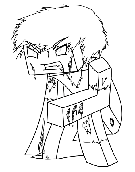 Minecraft Herobrine coloring page image
