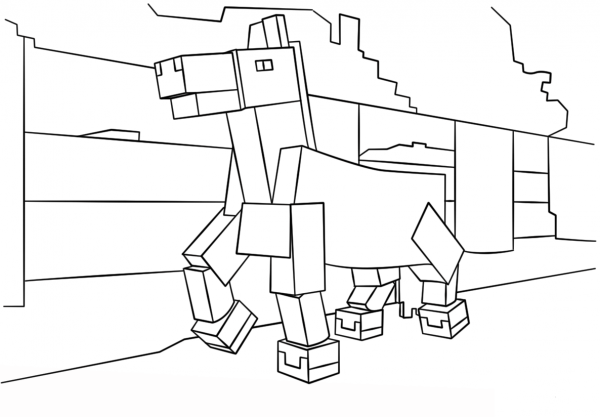 Minecraft Horse coloring page image