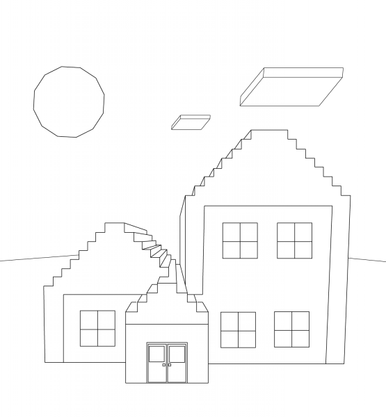 Minecraft House coloring page image