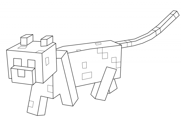 Minecraft Ocelot coloring page image
