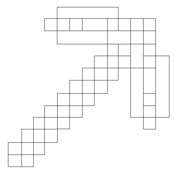Minecraft Pickaxe coloring page image