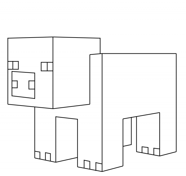 Minecraft Pig coloring page image