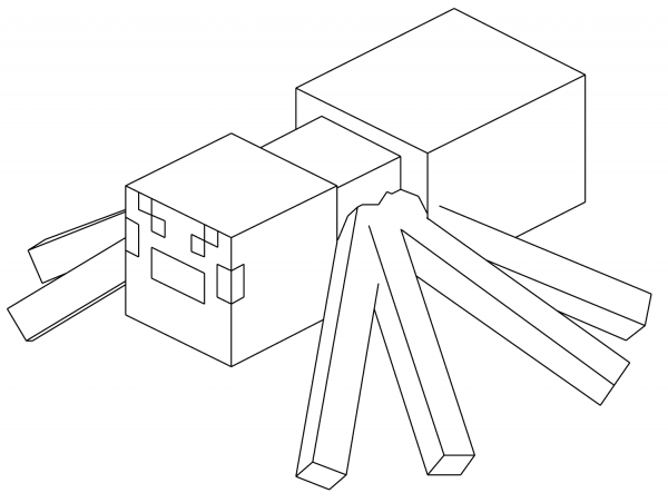 Minecraft Spider coloring page image