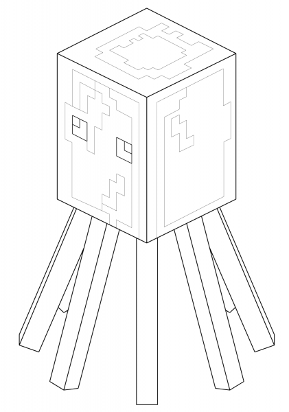 Minecraft Squid coloring page image