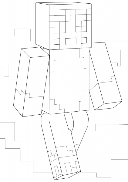 Minecraft Stampy coloring page image