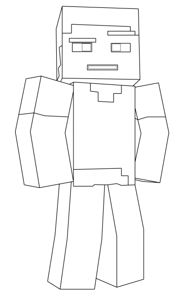 Minecraft Steve coloring page image