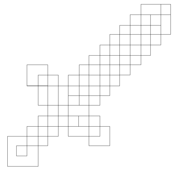 Minecraft Sword coloring page image